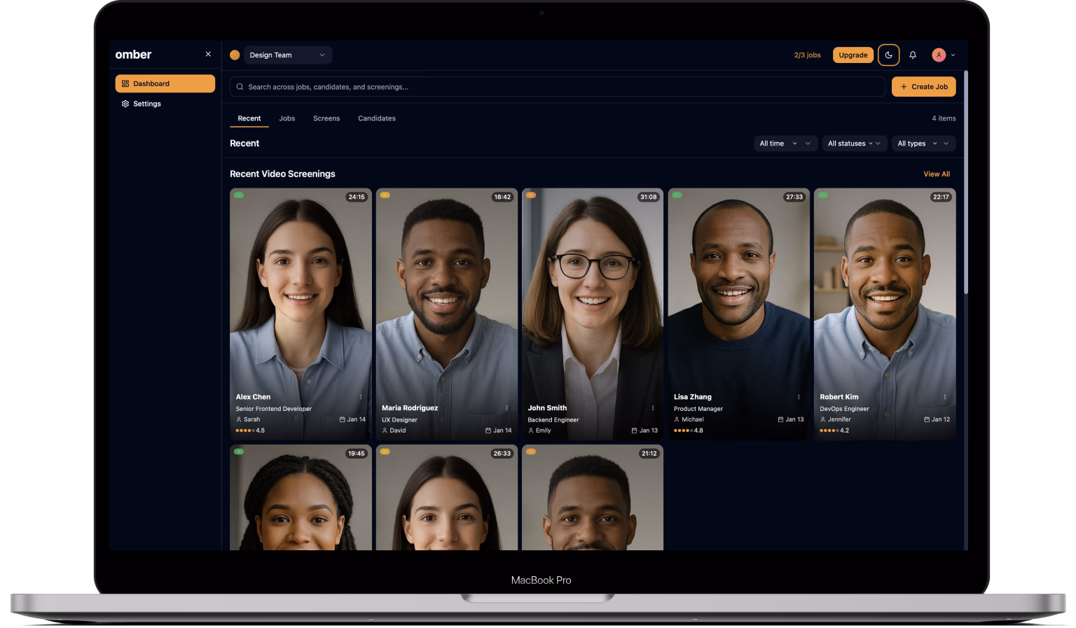 Omber application mockup